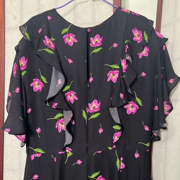 MILLY GIA DRESS IN BLACK & PINK SIZE 10 - Picture 6 of 10